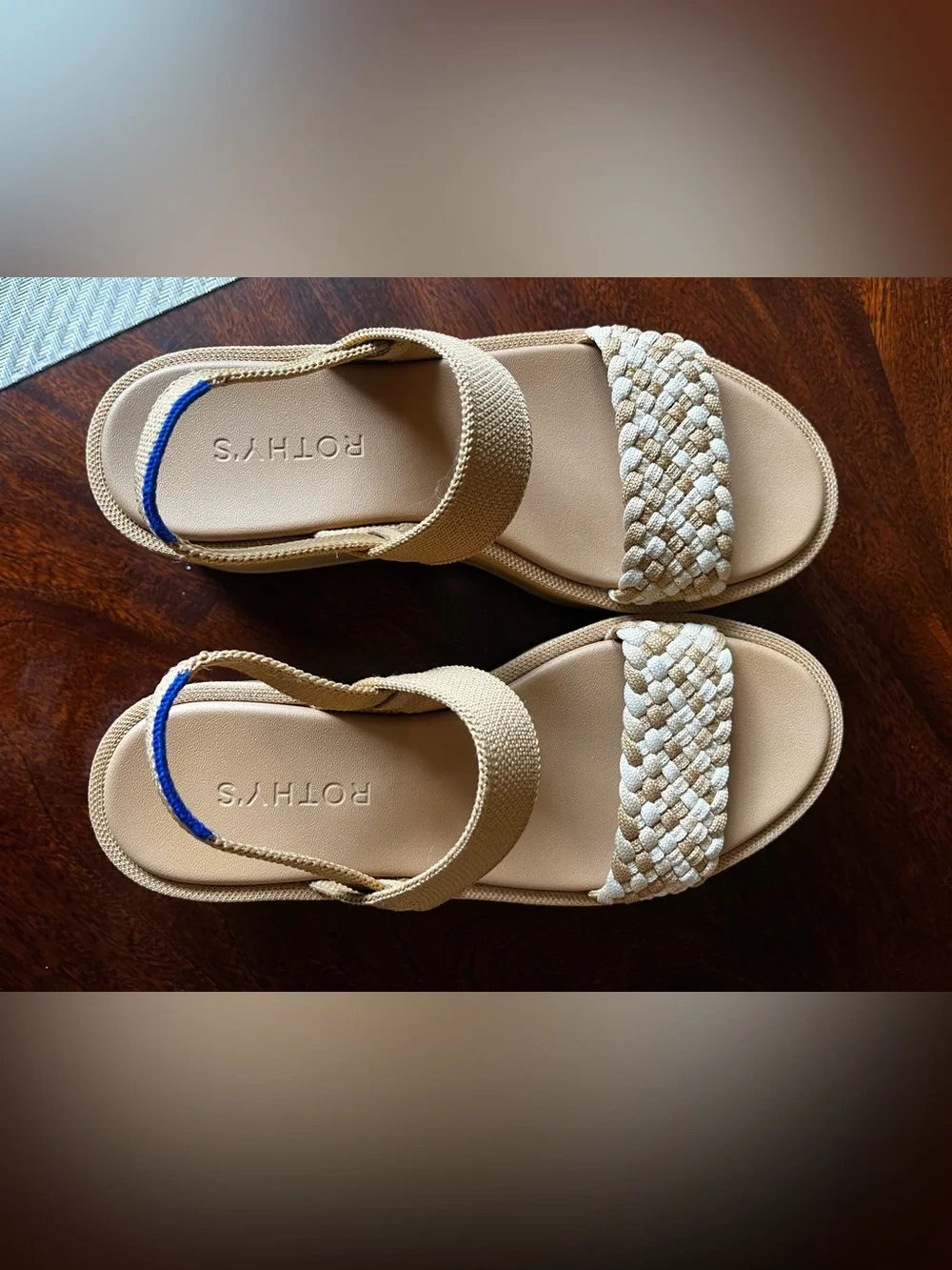 Rothy's Braided Platform Sandals in Tan